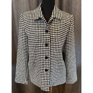 Villager Black/White Herringbone blazer